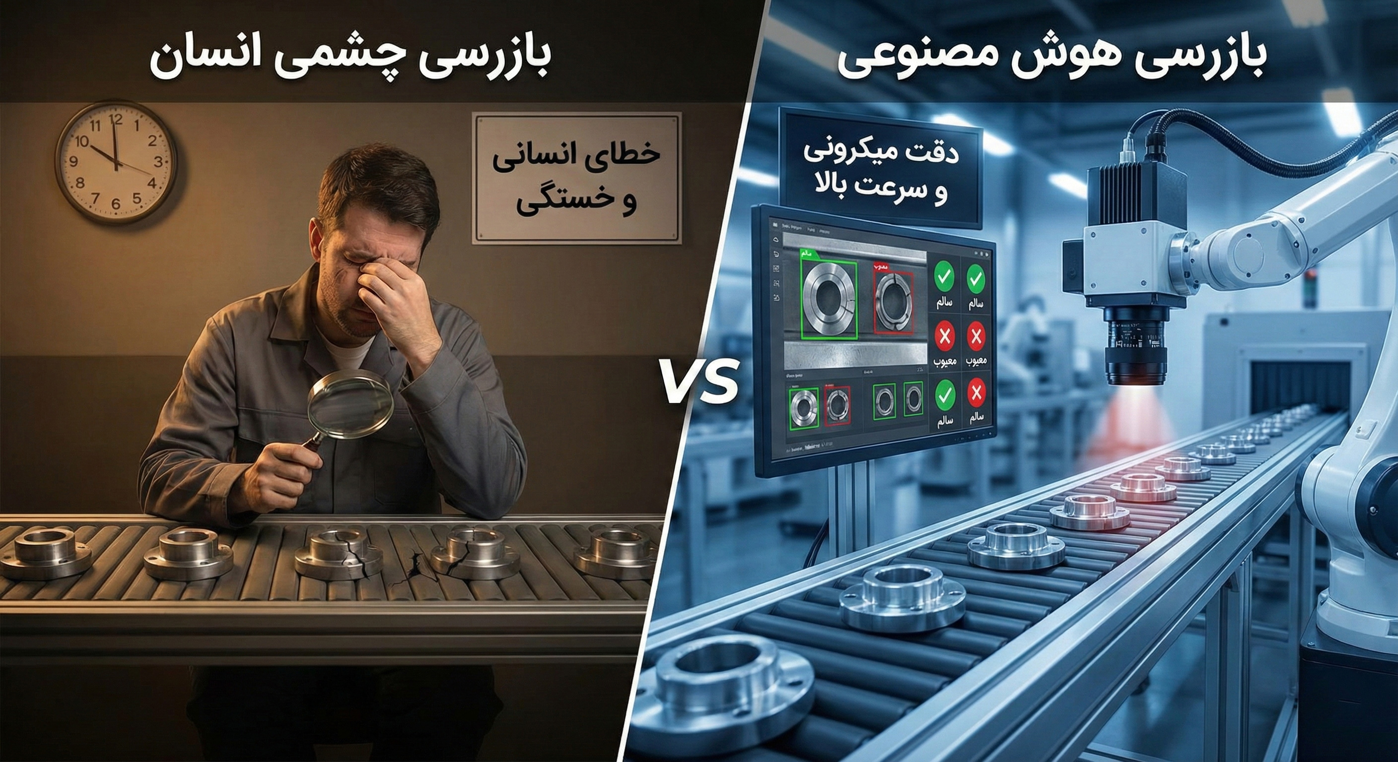 مقایسه بازرسی چشمی انسان با هوش مصنوعی